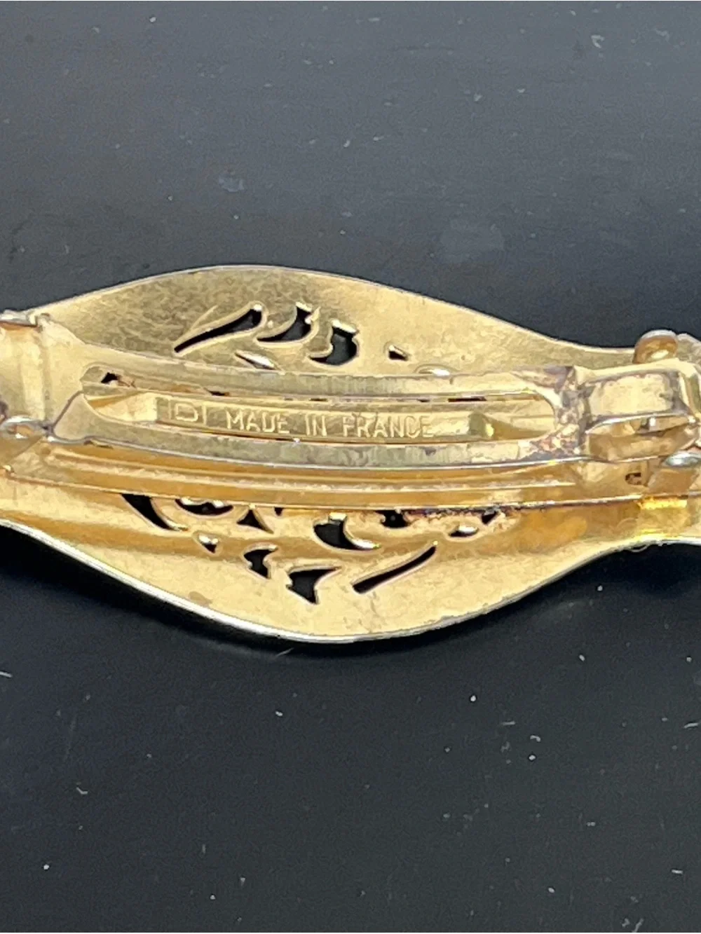 Ornate Filigree Gold-Tone Women's Hair Barrette